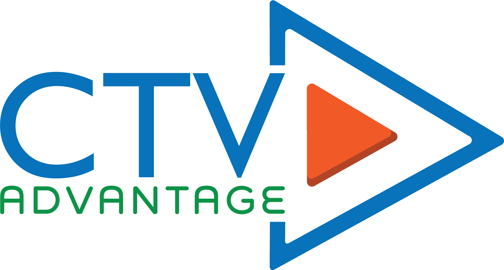 A green background with blue and orange letters.